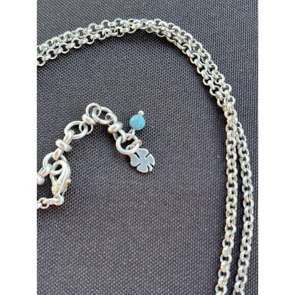 Lucky Brand Boho Necklace Y2K Silver Tone Tear drops Charms 15.5” Drop LONG - Picture 4 of 6